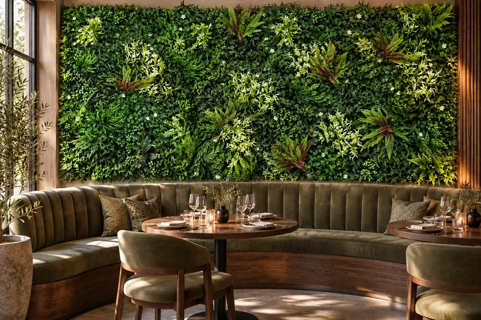 Mur composé de plusieurs panneaux floraux Douceur végétale