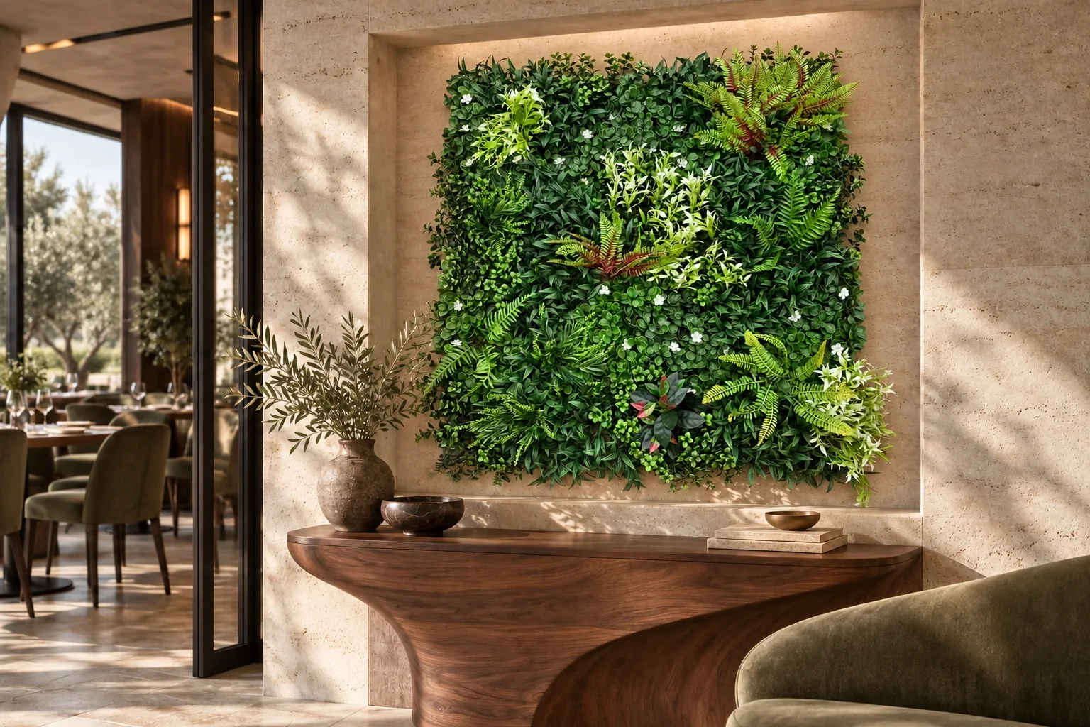 Panneau floral Douceur végétale 100 × 100 cm