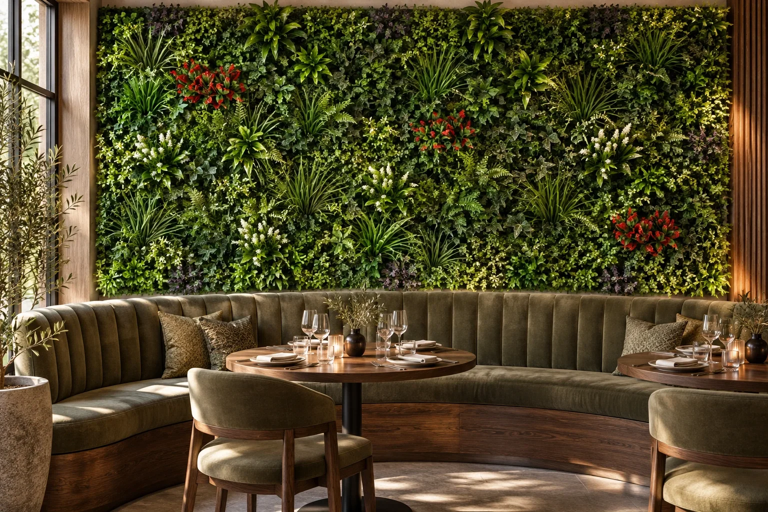 Mur composé de plusieurs panneaux floraux Éclats de couleur