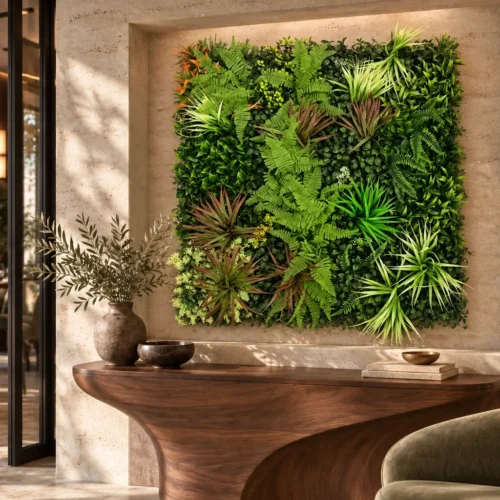 Panneau floral Esprit fougère 100 × 100 cm