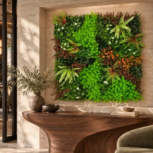 Panneau floral Vert lumineux 100 × 100 cm