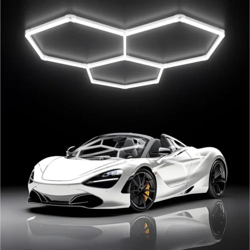 Plafonnier LED hexagonal CT-0302 allumé