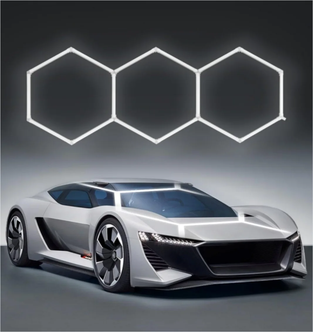 Plafonnier LED hexagonal CT-0303 allumé