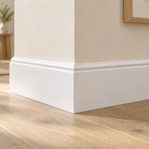 Plinthe blanche 120 × 20 mm réf. J21 en situation dans une pièce