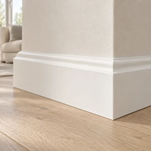 Plinthe blanche 120 × 12 mm réf. J70 en situation dans une pièce
